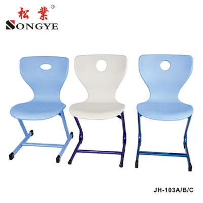 Restaurant stackable metal leg plastic dining chair